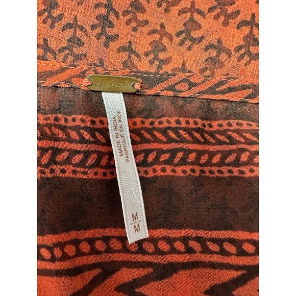 Free People Women’s Feather In The Wind Sheer Print Beaded Tunic Size M - Picture 9 of 12